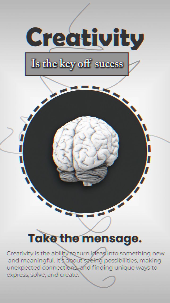 Creativity concept motion edit with animated typography, vertical frame